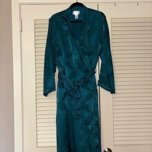 Cabernet Teal Floral Maxi Duster